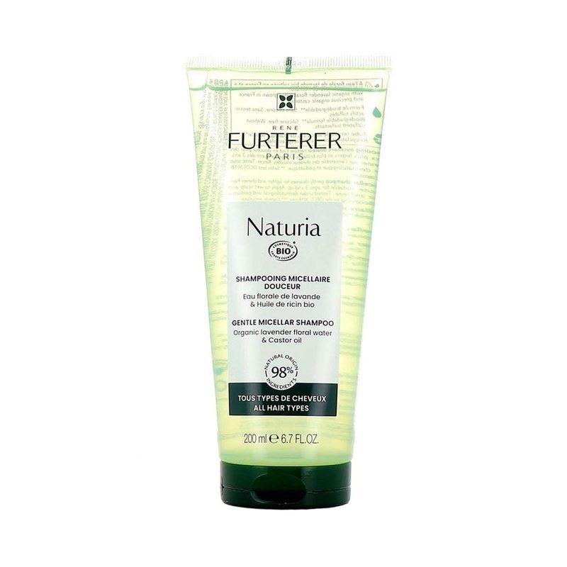 Rene Furterer NATURIA Extra Gentle Shampoo, Daily Use, Peppermint & Basil Oil, All Hair Types, 6.7 oz.
