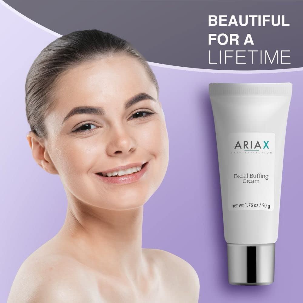 AriaX Premium Facial Buffing Cream | 100% Organic | Anti Aging, Deep Moisturizing, For Women and Men | Sensitive Dry Combination Or Oily Skin | 1.75 oz