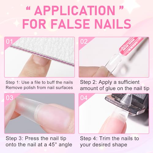 MEKK Nail Glue,Super Strong & Long-Lasting Nail Glue for Acrylic Nails,Press Ons & Nails Tips,Professional Adhesive for Nail Art Supplies,0.07OZ/PCS (12PCS)