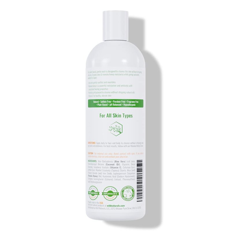 Manuka Honey Eczema and Psoriasis Body Wash – Organic, Natural Body Wash with Aloe Vera, Cehami, and Manuka Honey – Plant-Based, Sulfate-Free, Cruelty-Free Skincare