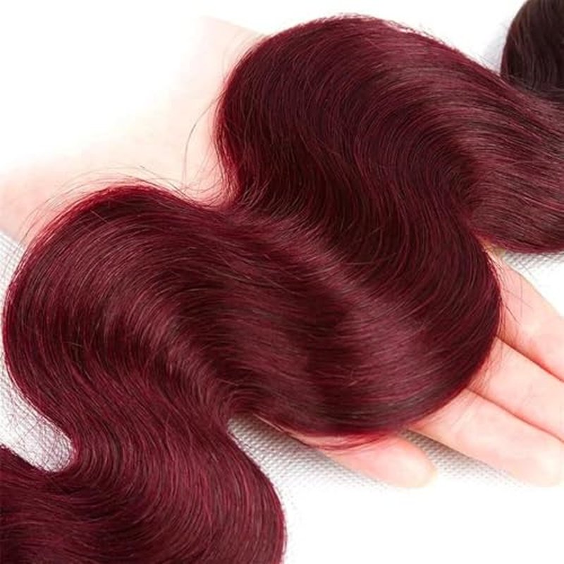 99j Human Hair Bundles Burgundy Body Wave Bundle Unprocessed Brazilian Virgin Human Hair Extensions Burgundy Bundles 26 28 30 Inch