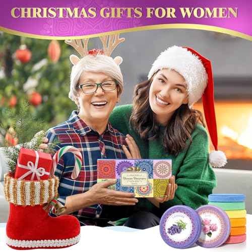 Shower Steamers Aromatherapy, Birthday Gifts for Women Mom Teen Girls, SPA Relaxation Shower Bombs, Bath Bombs Cosmetic Bath Salts, Christmas Stocking Stuffers White Elephant Gift for Adults