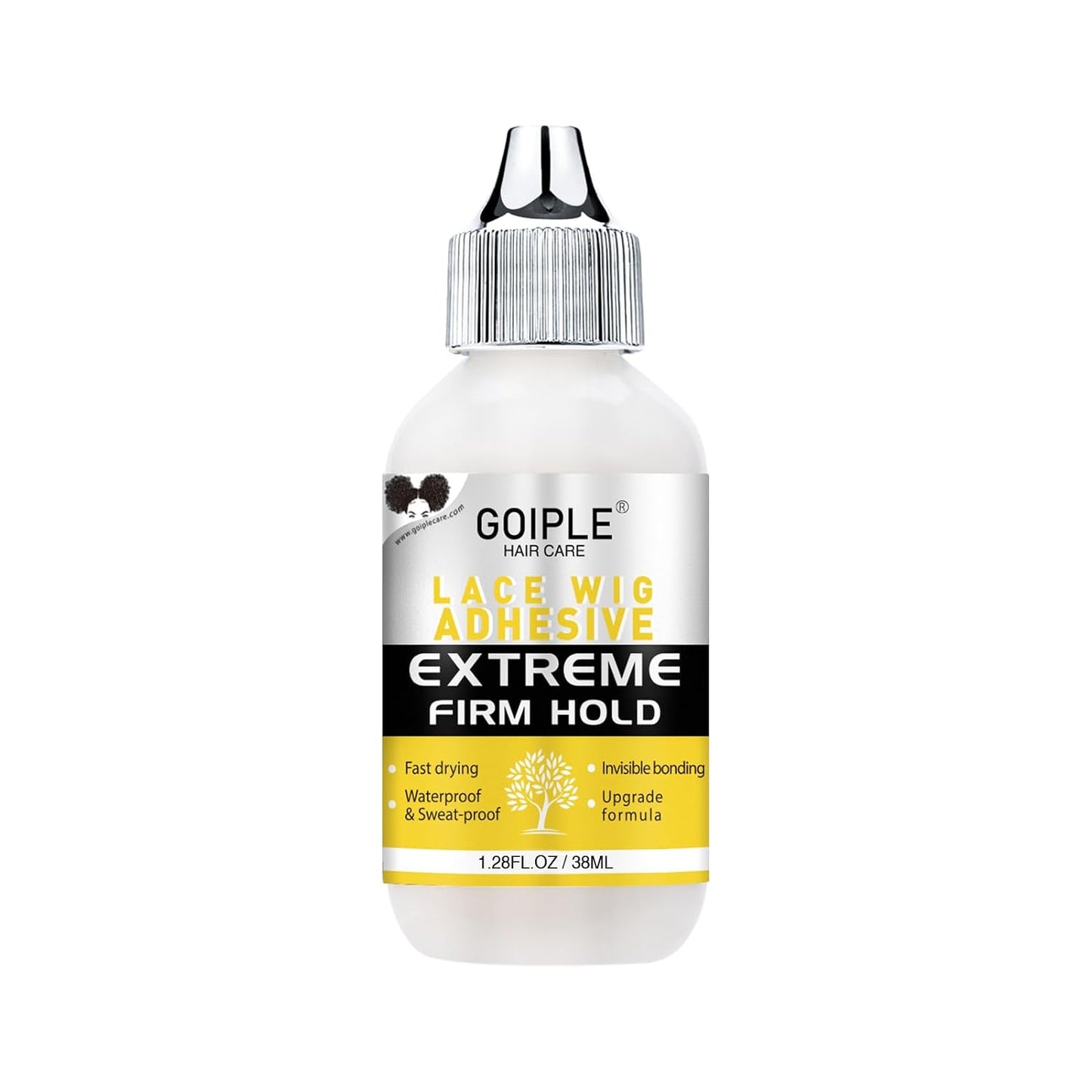 Goiple Wig Glue for Lace Front Wigs, Waterproof Lace Front Wig Glue for Wigs, Strong Hold Transparent Lace Adhesive for Hair Replacement Invisible Hair Bonding Wig Adhesive(1.28 fl oz)