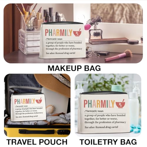 Funny Pharmacist Gifts Cosmetic Bag - Gifts for Pharmacy Technician Pharmacist Pharmacy Student Zipper Makeup Pouch Small Makeup Bag (1Pcs)