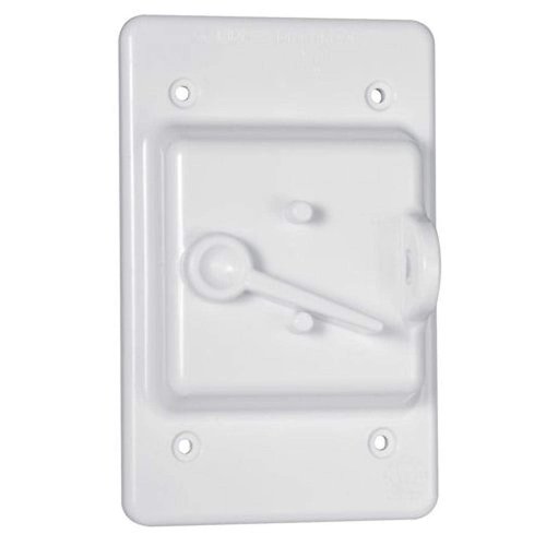 Hubbell Raco PTC100WH 1-Gang Weatherproof Cover, Plastic, Toggle, White