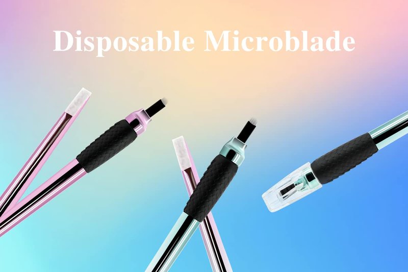M Mellie Series Microblading Disposable Tools – 10 Piece Pack of 18 Pin U-Shape Microblading Pens – Thin & Sharp Microblading Supplies (Rainbow U18 .18mm)