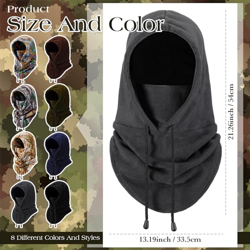 Suhine 8 Pcs Balaclava Warm Fleece Ski Mask Winter Hat with Neck Cover Windproof Face Covers for Men Women Outdoor Cold Weather Neck Warmer, 8 Styles