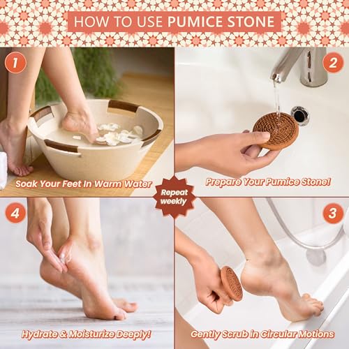 Natural Terracotta Pumice Stone for Feet ? Handcrafted Foot Scrubber & Callus Remover with Gentle Exfoliation and Ergonomic Design for Smooth, Soft & Refreshed Feet ? for a Spa-Like Pedicure