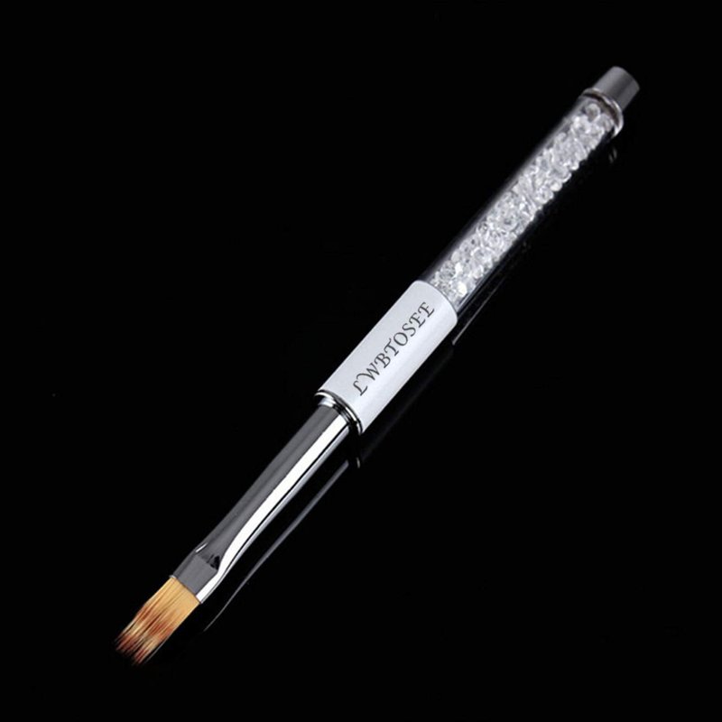 LWBTOSEE 2pc Nail Ombre Brush Nail Art Painting Pen Brush UV Gel Polish Gradient Color Rhinestone Crystal Acrylic Nail Drawing Pen