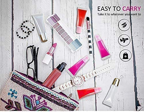 Lip Gloss Tubes - 100 Pack 10ml with Pink & Blue Caps | Perfect for DIY Projects