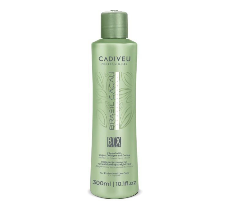 CADIVEU Professional Brasil Cacau Hair Treatment Kit, Anti-Residue Shampoo, Deep Conditioning Mask, BTX Vegan Collagen Treatment with Keratin and Cocoa, 300ml, 3 Piece Set