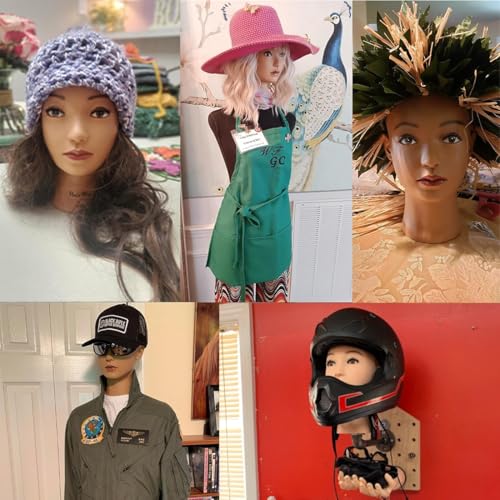 Hairway Female Professional Cosmetology Training Mannequin - Bald Mannequin Head for Wigs Making and Display - With Free T-Pins (Light Brown 21.5 Inch)