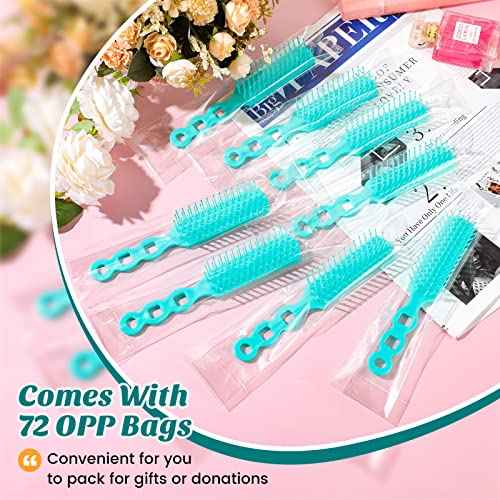 72 Pcs Hair Brushes in Bulk for Homeless, Hair Brush Bulk Nylon Bristles Brush Vent Hair Brush for Curly Wavy Hair Blow Drying Separating Styling Detangling Suitable for Travel Shelter Hotel