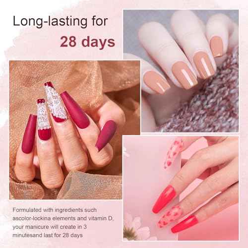 Dip Powder Nail Kit Starter, 30 Colors Dip Nails Skin Nude Brown Glitter, Dark Color Acrylic Dipping Powder Liquid Set with Base/Top Coat Activator Brush Saver for Manicure DIY Gift