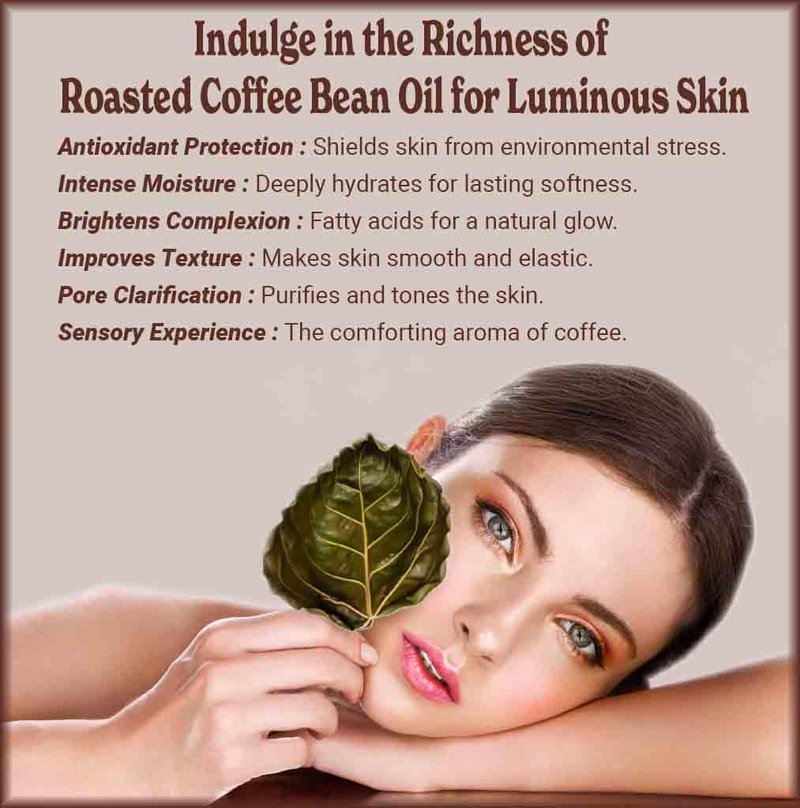 Natural Born Oils Roasted Coffee Bean Oil, 8oz, Organic, Cold-Pressed, Vitamin-Rich, Skin Radiance Enhancer, Hair Conditioner