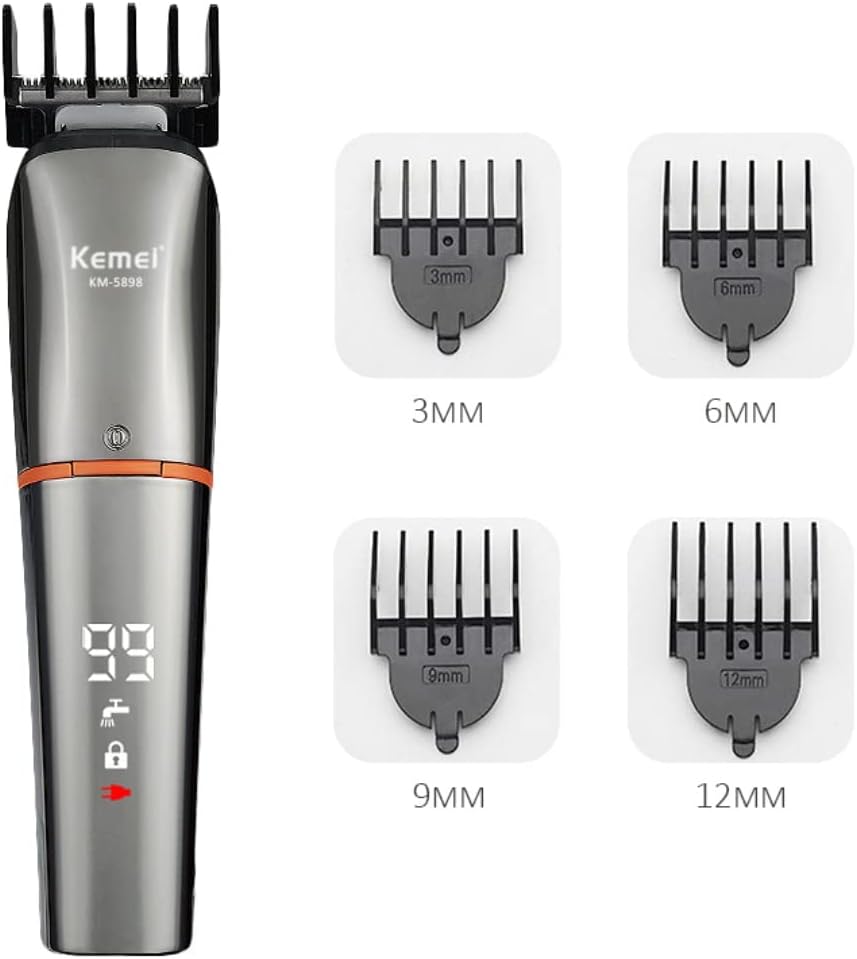 Electric Trimmer for Men & Women - 6-in-1 Waterproof Grooming Kit | Cordless Rechargeable Shaver with Dual Speed