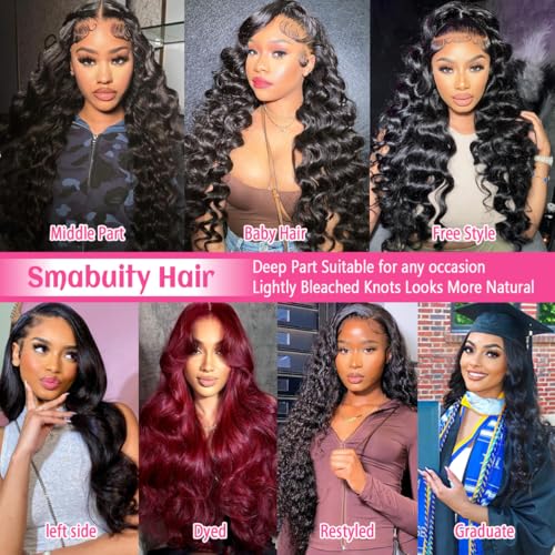 13x6 Body Wave Lace Front Wigs Human Hair Pre Plucked, 180% Density HD Transparent Glueless Lace Frontal Wigs with Baby Hair for Women, 26 Inch