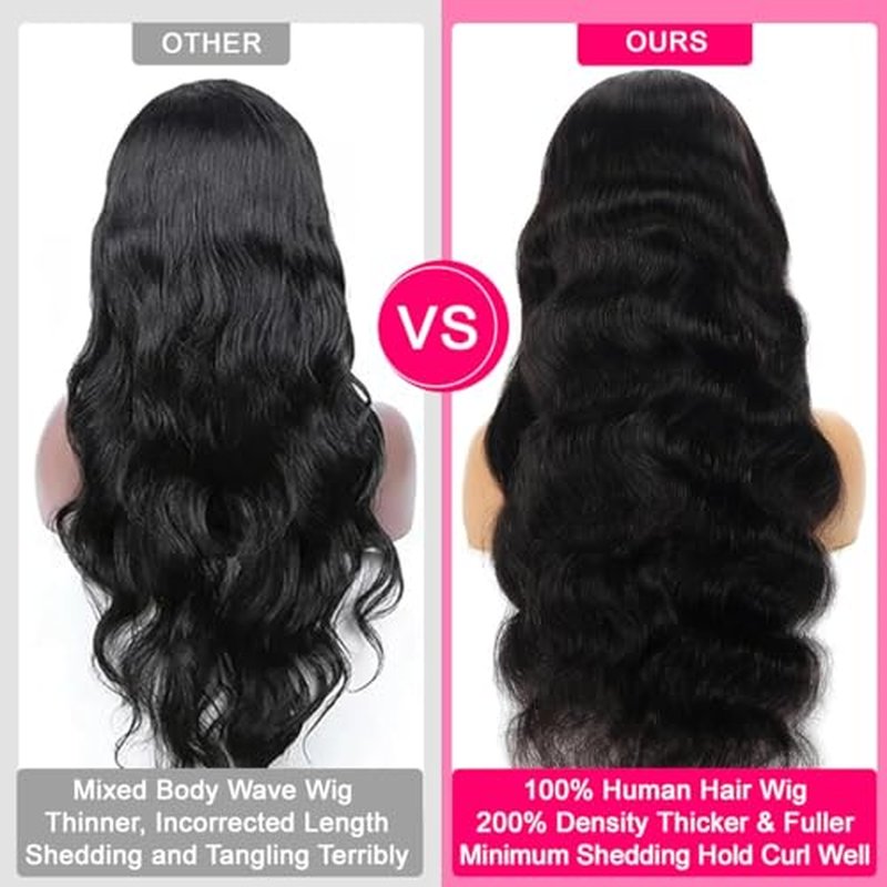 Sunelk 200 Density 13x6 Lace Front Wigs Human Hair 22 Inch Body Wave HD Lace Front Wigs Human Hair Pre Plucked Glueless Wigs Human Hair Pre Plucked Lace Frontal Wigs for Women