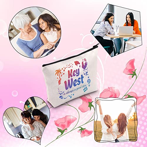 TSOTMO Key West Bachelorette Party Favor Key West Is Always A Good Idea Beach Trip Matching Makeup Bag (Good idea KeyWest)