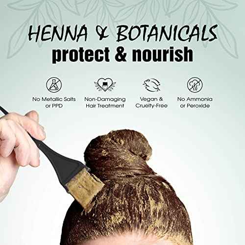 Light Mountain Henna Hair Color & Conditioner - Dark Brown Hair Dye for Men/Women, Organic Henna Leaf Powder and Botanicals, Chemical-Free, Semi-Permanent Hair Color, 4 Oz
