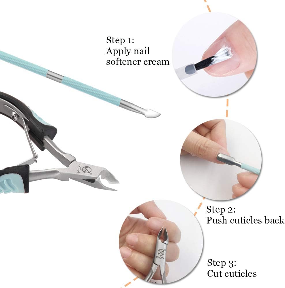 IVON Cuticle Trimmer, Non-Slip Professional Cuticle Nipper Stainless Steel Cutter