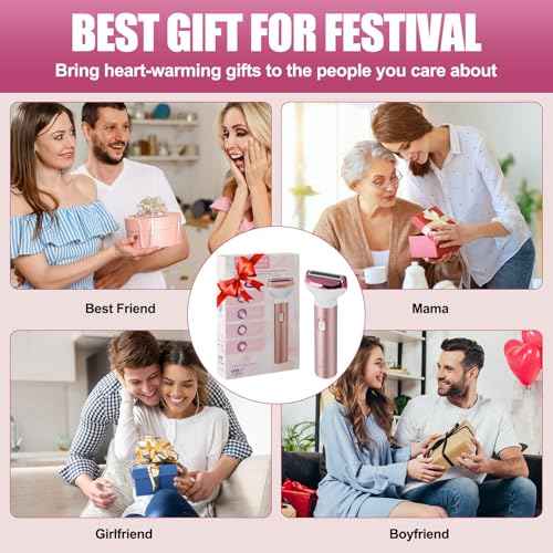 Women Face Epilator, 4-in-1 Portable Design Facial Epilator, Rechargeable Facial Hair Removal for Women & Men, Waterproof Facial Shaver for Face, Ears, Nose, Eyebrow, Body