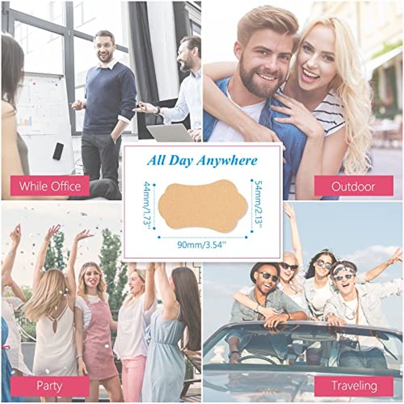 Underarm Sweat Pads, 28 Pcs Invisible Self-adhesive Cotton Armpit Antiperspirant Sticker, Disposable Anti Perspiration Absorbent Deodorant Prevention Pad, for Women and Men Non Sweat Armpit Protection