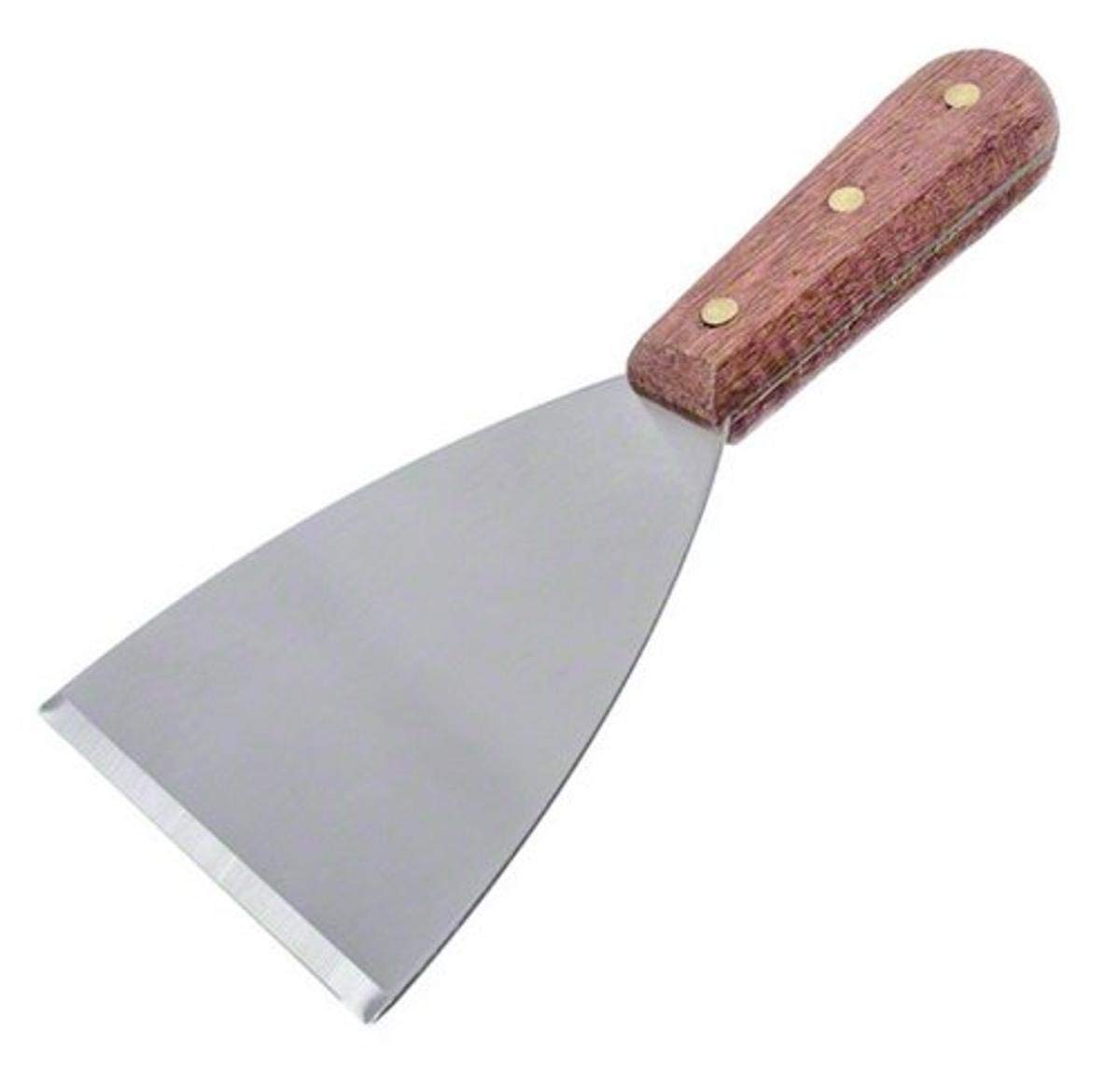American Metalcraft SSC19 Stainless Steel Slant Edge Grill Scrapers with Wood Handle, 4 by 8-1/4-Inch