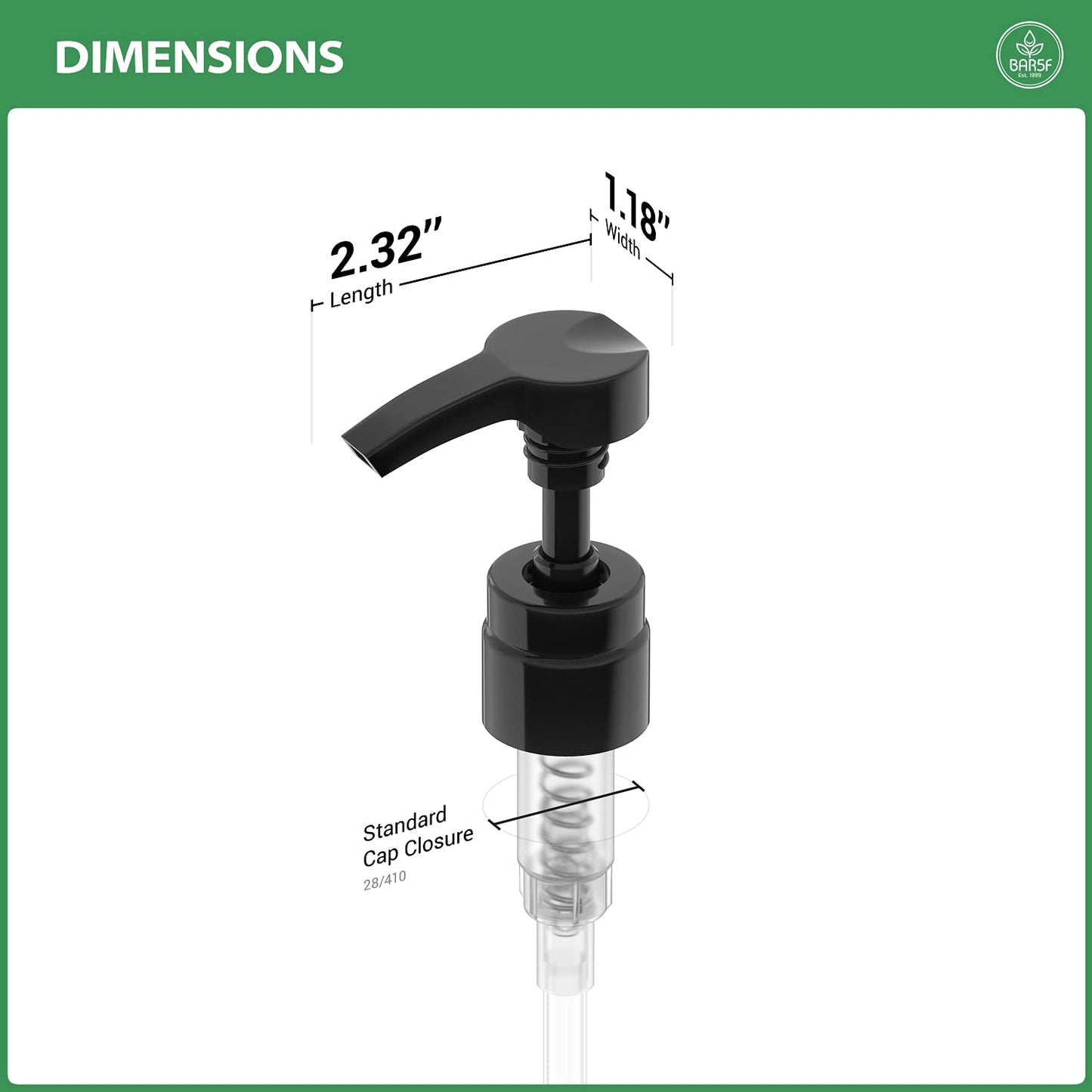 Bar5F Universal Pumps for Shampoo Conditioner Lotion Body Wash, Fits 1" Inch Bottle Necks, 1 Liter 33.8-Ounce Bottles (Black and White)