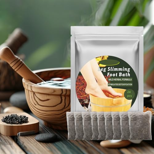 24Pcs Foot Soak Foot Bath Bag Spa Relaxation for Muscle Natural Mugwort Herb Bath Soak to Remove Leg Slimming Bath Bag Foot Care