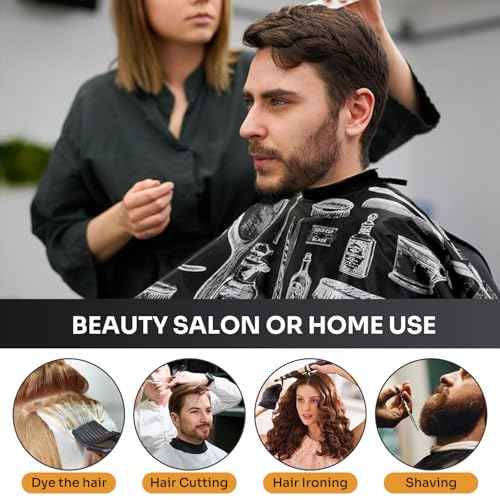 Barber Cape 13Pcs with Neck Duster Brush Adjustable, Extra Long Hair Cutting Cape 63" x 55" Profesional Barber Accessories for Men/Adults/Barber/Salon/Clients/Home/Women/Kids