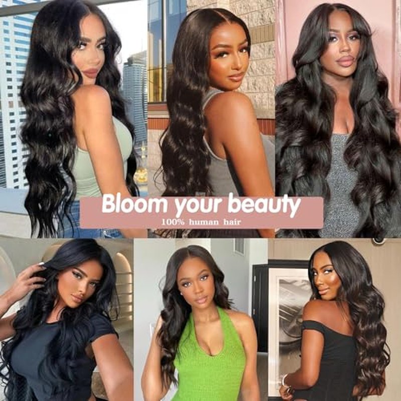26 Inch 5x5 HD Lace Closure Wigs Human Hair Wear and Go Glueless Wigs Human Hair Pre Plucked Pre Cut for Beginners Body Wave Lace Front Wigs for Women 180% Density Natural Black