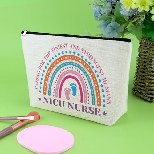NICU Nurse Gifts Makeup Bag Thank You Gift for Nurse Midwife Doula Obstetrician OB-Gyn Gynecologist OB Doctor Coworker Appreciation Cosmetic Bag Christmas Retirement Present Nursing Travel Pouch