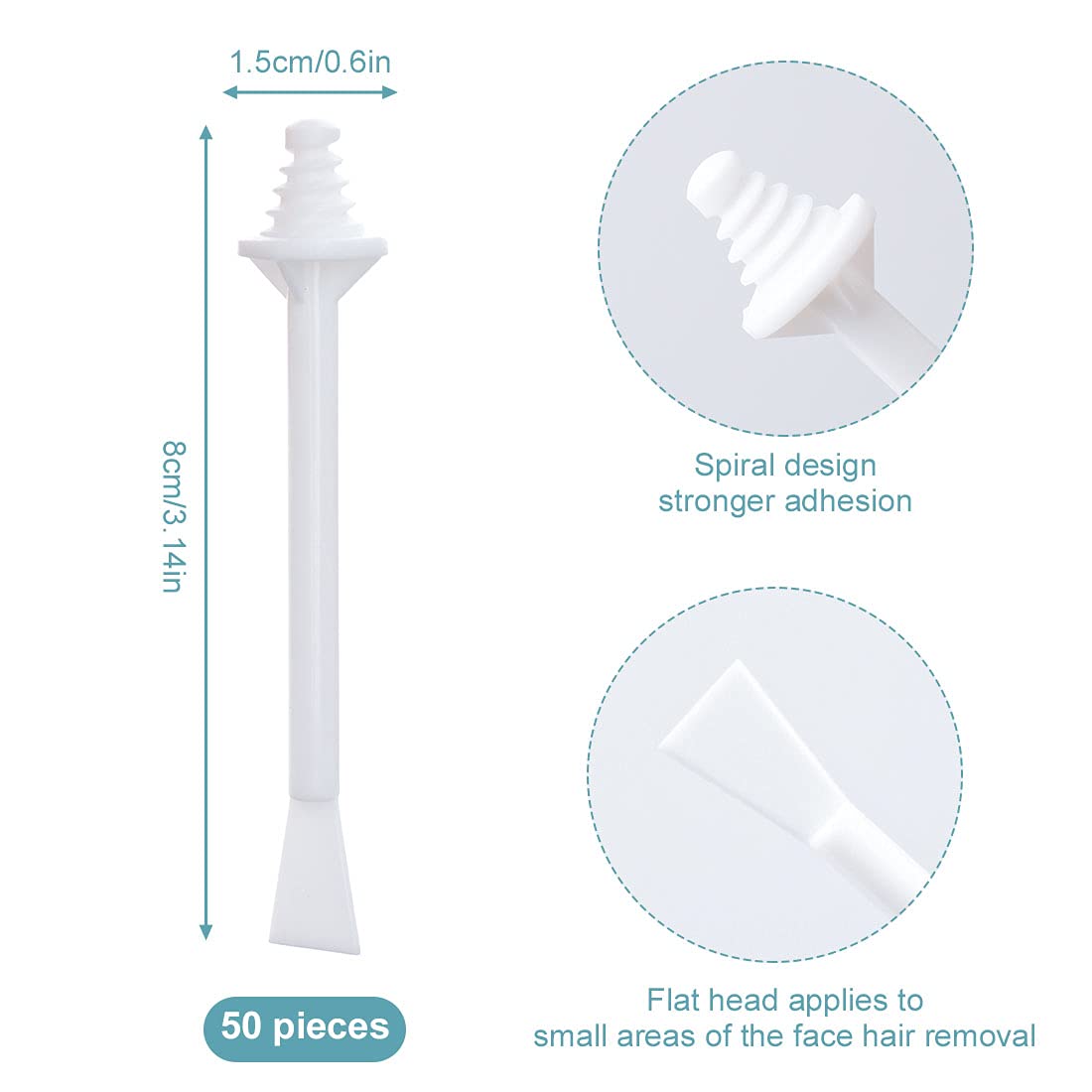 60 Pieces Plastic Wax Applicator Wands with Disposable Spatulas for Nose Hair Removal and Nostril Cleaning