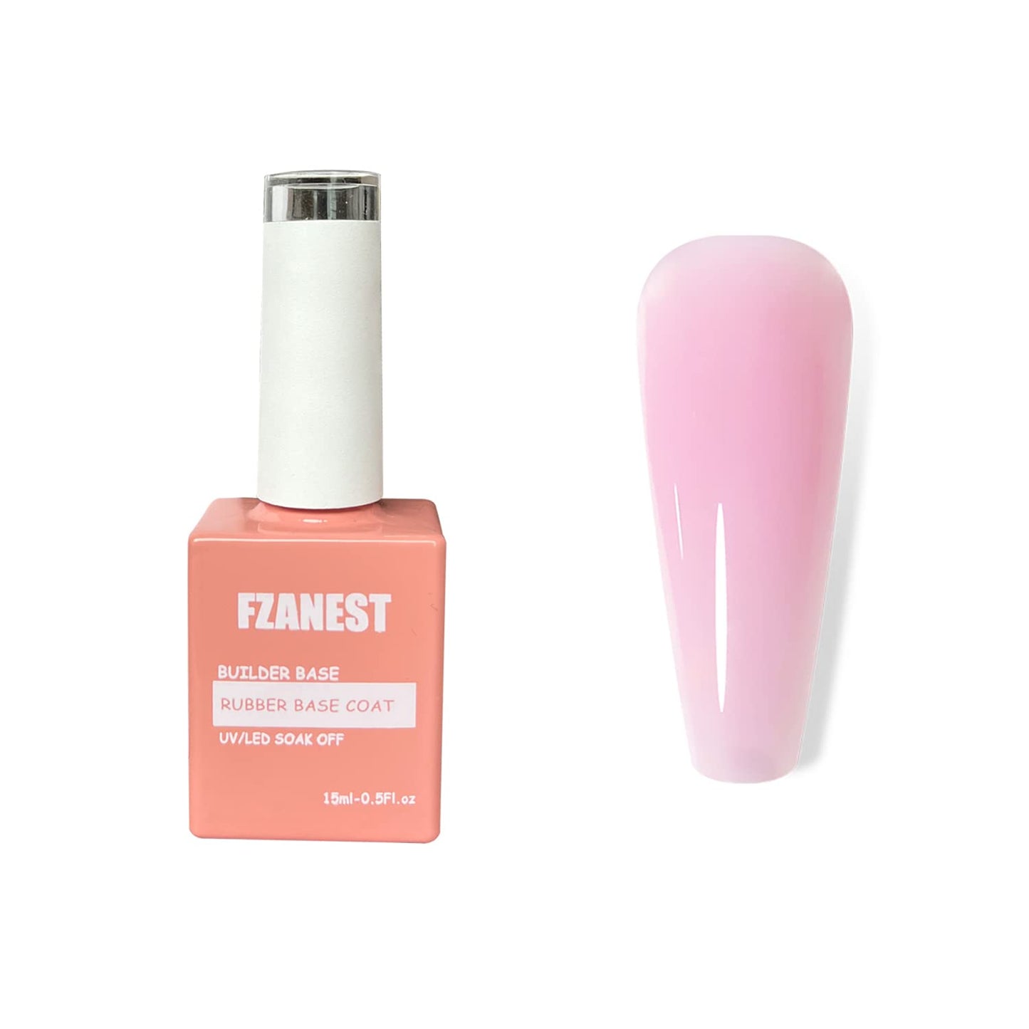 FZANEST Builder Gel Milky White Gel Polish Rubber Base For Nail Strengthener Extension LED Lamp Cured Color Base Nail Polish in Bottle