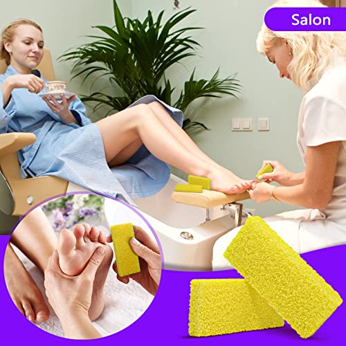 Disposable Foot Scrubber Sponge Pads Pedicure Pumice Stone for Feet Callus Remover Medium Coarse Yellow 40Pcs
