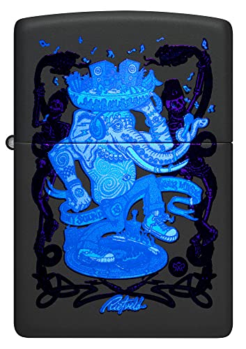 Zippo unisex-adult Black Light Lighters, Black Matte Rick Rietveld Design