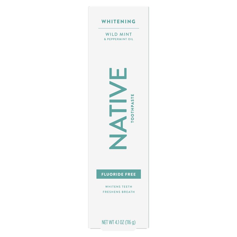 Native Fluoride Free Toothpaste, Whitening - for Adult, Kids 2+ Oral Care - Wild Mint & Peppermint Oil Flavor, 4.1oz (Pack of 3)