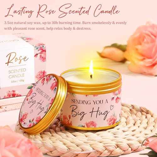 Birthday Gifts for Women Self Care Gift, Rose Spa Gift Baskets Bath Set Get Well Soon Care Package Christmas Mom Gifts for Women Sister Friend Wife Grandma Teacher Nurse w/ Blanket