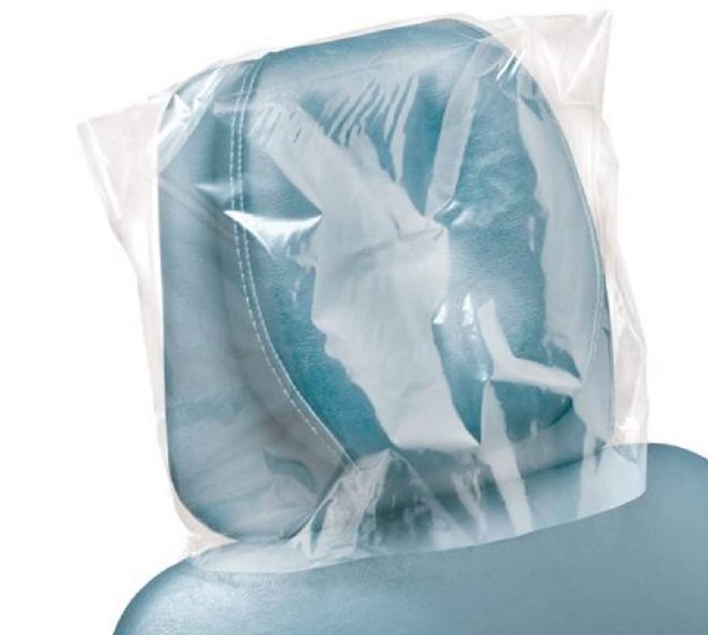 Disposable Dental Headrest Covers - X-Large Clear Plastic Sleeves for Tattoo & Dental Chairs | 14" x 10" | Pack of 250