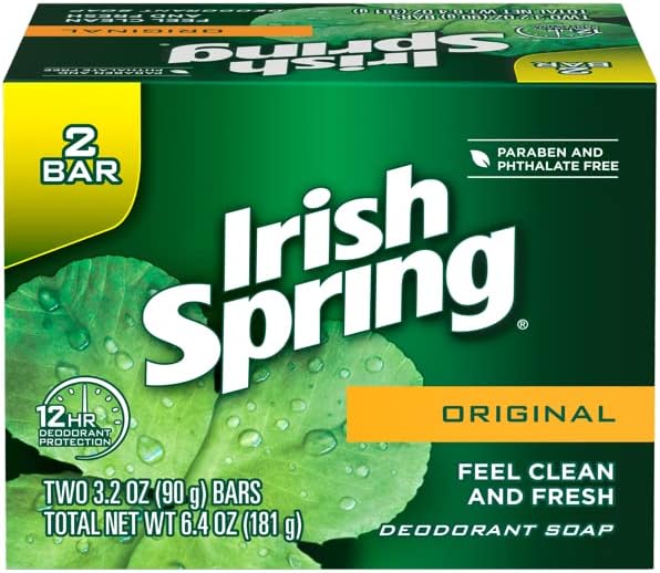 Irish Spring Original Scent Bar Soap 3.2 oz. Pack of 2