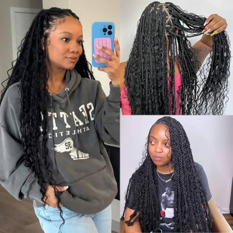 Pre Divided Bulk Human Hair for Boho Braids Deep Wave Bundles for Briding Brazilian Virgin Human Hair Curly Bulk Crochet Hair No Weft Extensions for Black Women 18Inch 640 Roots 200g