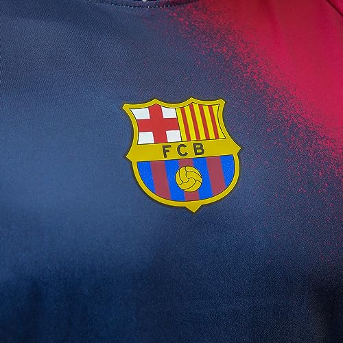 Icon Sports FC Barcelona Shirt - Officially Liecensed Jersey Style Short Sleeve Athletic Football Team Graphic Game Day Active Tee Top | Eclipse, Small
