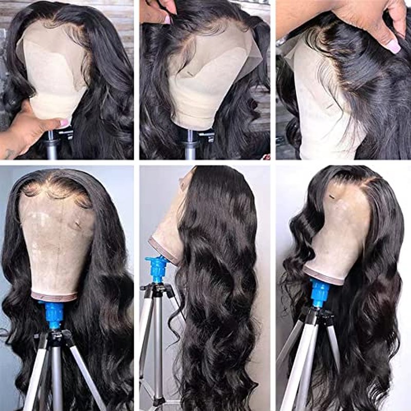 Glueless Wigs Human Hair Pre Plucked Human Hair Wigs for Black Women HD Body Wave Lace Front Wigs Human Hair 180 Density 13x6 Lace Front Wigs Human Hair Pre Plucked 10A long black wig 22 Inch
