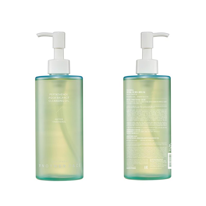 ANOTHERFACE PEPTATHENOL™ Aqua Balance Cleansing Oil, Korean Skin Care, Black Head & Waterproof Makeup Removal, Deep Cleansing, Quick Melting, Non-irritation for Sensitive Skin, Vegan, 10.14 Fl. Oz