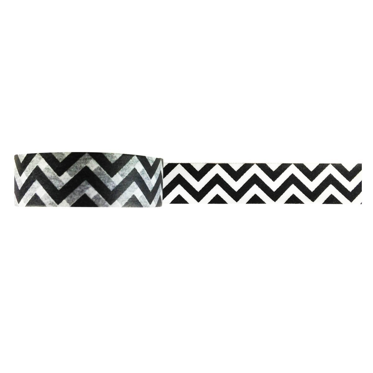 Wrapables Striped Japanese Washi Masking Tape - Black Chevron