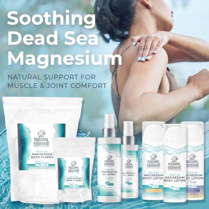 Natural Elephant Dead Sea Magnesium Lotion ? Vanilla Scented Body Moisturizer | Topical Magnesium with Dead Sea Minerals ? 5 oz (150 ml)