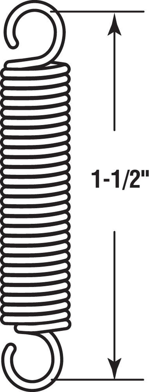 Prime-Line SP 9600 Extension Spring, Spring Steel Construction, Nickel-Plated Finish, 0.035 GA x 1/4 In. x 1-1/2 In., Single Loop Open, (2 Pack)