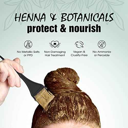 Light Mountain Henna Hair Color & Conditioner - Medium Brown Hair Dye for Men/Women, Organic Henna Leaf Powder and Botanicals, Chemical-Free Semi-Permanent Hair Color, 4 Oz