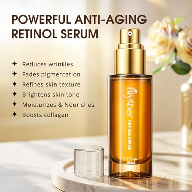 Retinol Collagen Serum for Face: Anti Aging & Anti Wrinkle Repair Serum with Boost Hydration Formula - Day/Night Facial Firming Neck Plump Skin Care for Women/Men(1.70 Fl Oz)